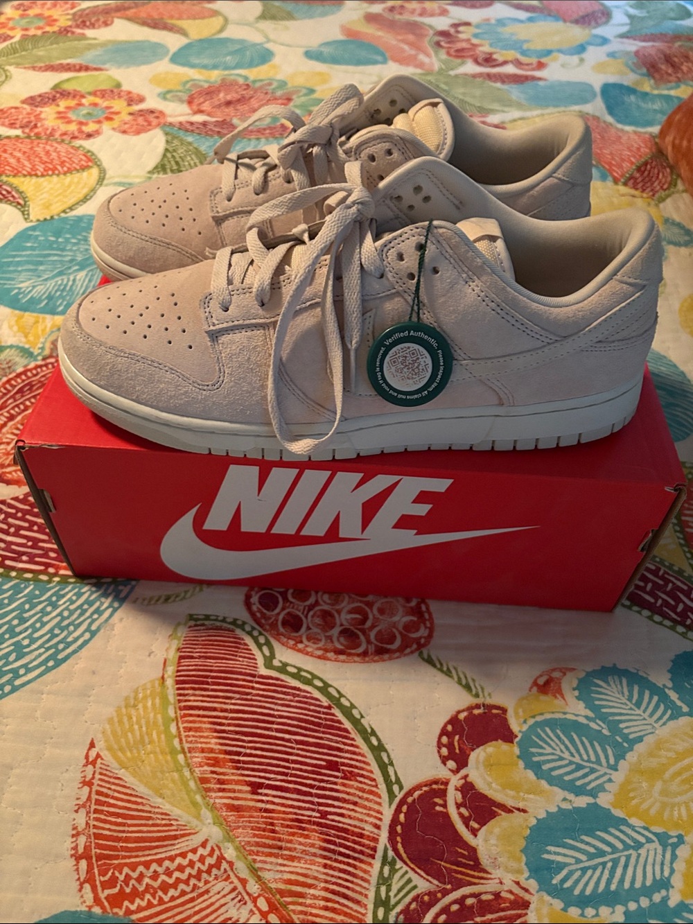 Men’s Dunk Low Retro Sneakers, Light Beige Suede